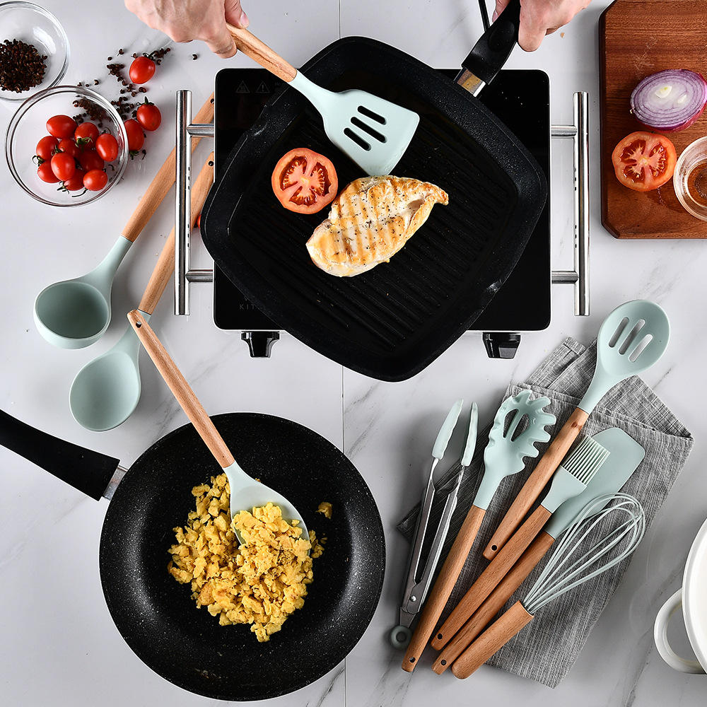 14-Piece Silicone Cooking Utensil Set with Holder