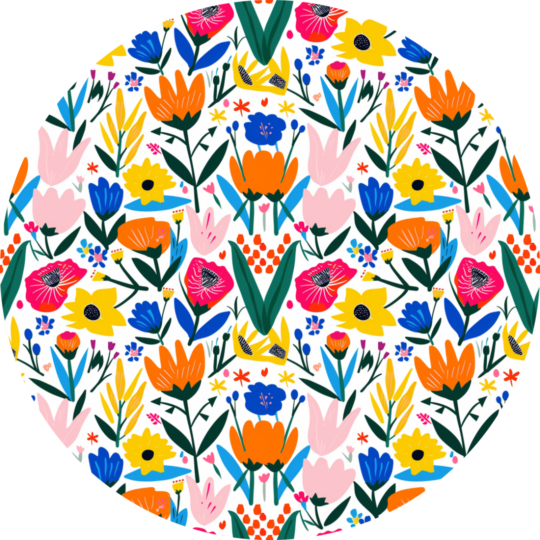 a picture of colorful flowers in a circle
