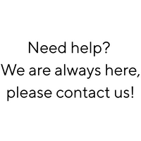 Image with text “Need help? We are always here – contact us” encouraging customer support for our bamboo children’s clothing brand.