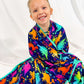 Neon Dinosaurs Bamboo Blanket