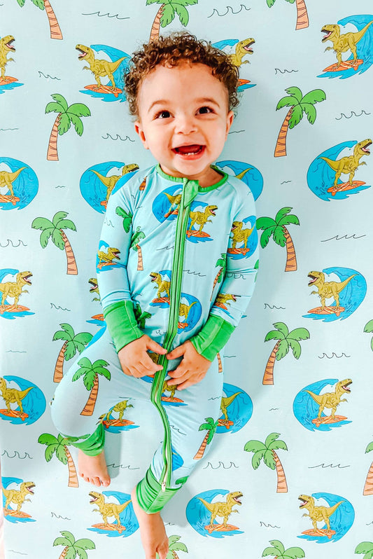 Surfasaurus Crib Sheets