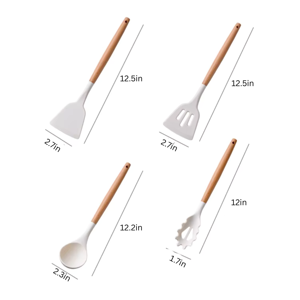 14-Piece Silicone Cooking Utensil Set with Holder