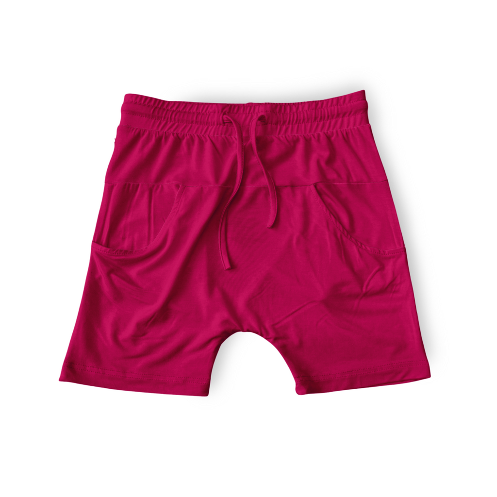 Fuchsia Bamboo Kids Shorts with Drawstring – Soft, Breathable, and Eco-Friendly