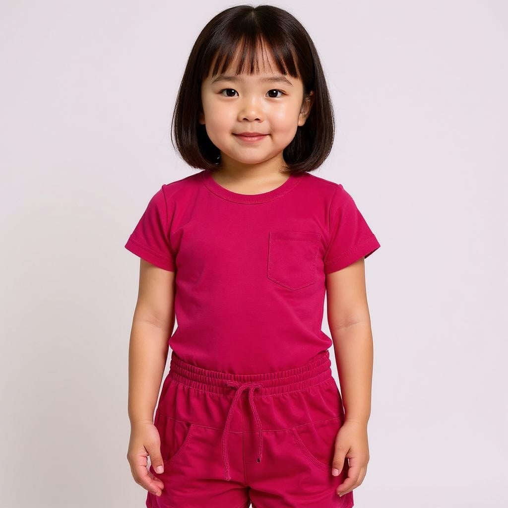 Fuchsia Bamboo Kids Shorts with Drawstring – Soft, Breathable, and Eco-Friendly