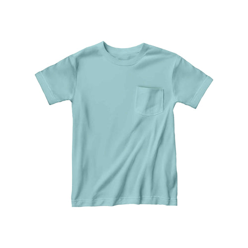 Light blue Arctic bamboo kids t-shirt laid flat on a white background, showing off its soft, stretchy bamboo fabric and clean modern design.