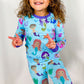 Watercolor Mermaids Two Piece Pajama Set