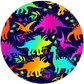 Neon Dinosaurs Bamboo Blanket