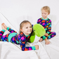 Neon Dinosaurs Two Piece Pajama Set