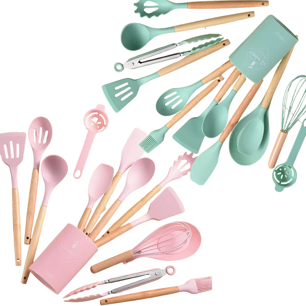 14-Piece Silicone Cooking Utensil Set with Holder